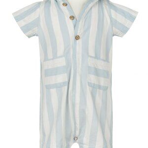 Carter's Newborn  Blue and White Striped Button Down Romper